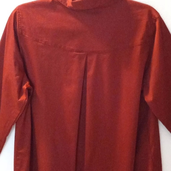 Susan Graver  Button Up Blouse, Animal Print Accents A269218 Size 10 Burgundy - Picture 3 of 7